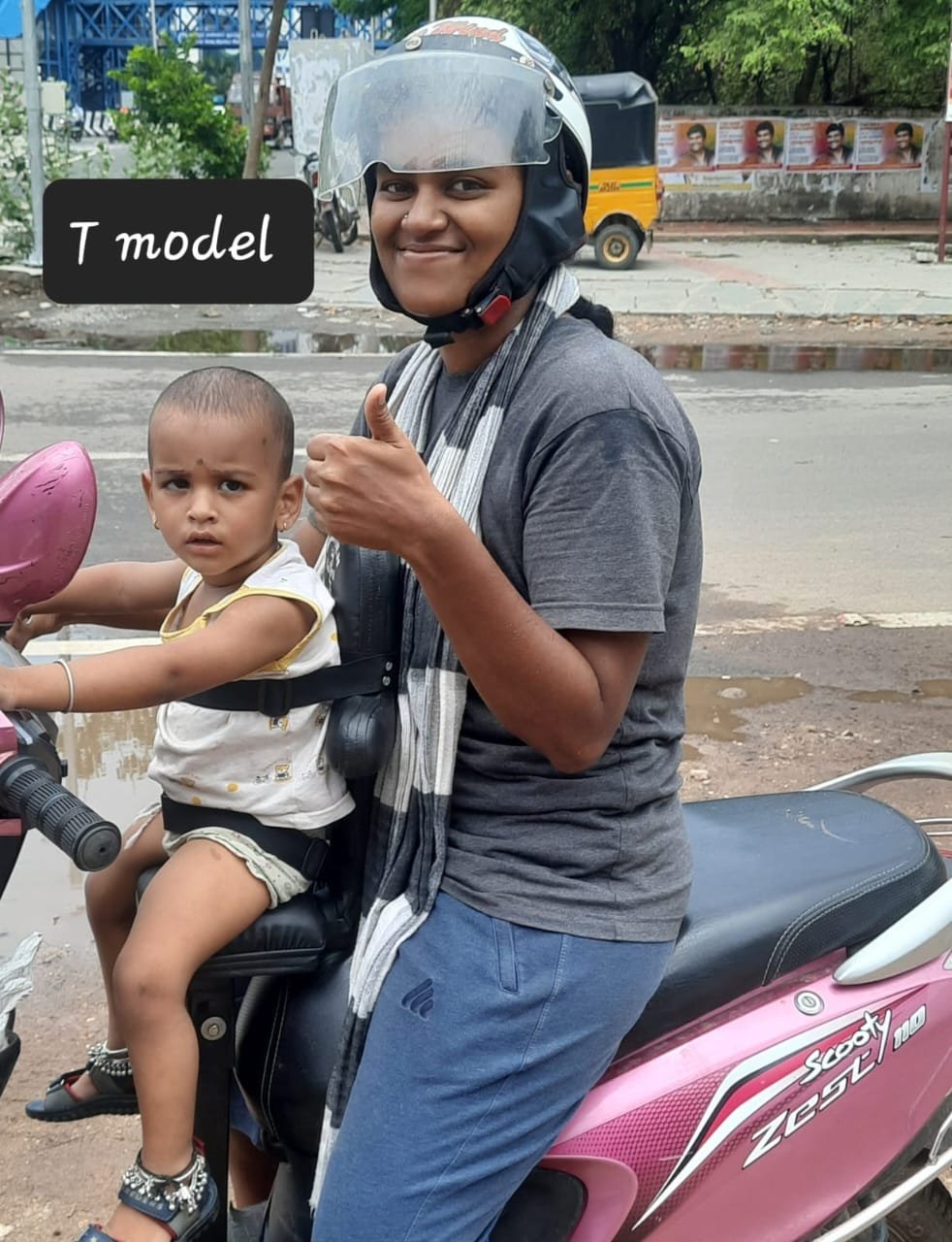 Mother & Daughter on Scooty Zest